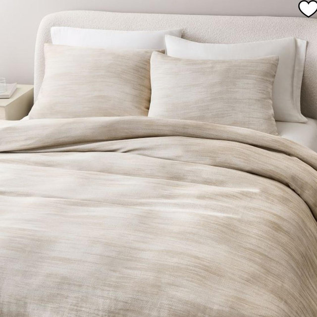 Silky TENCEL™ Striated Duvet Cover - Color Sand