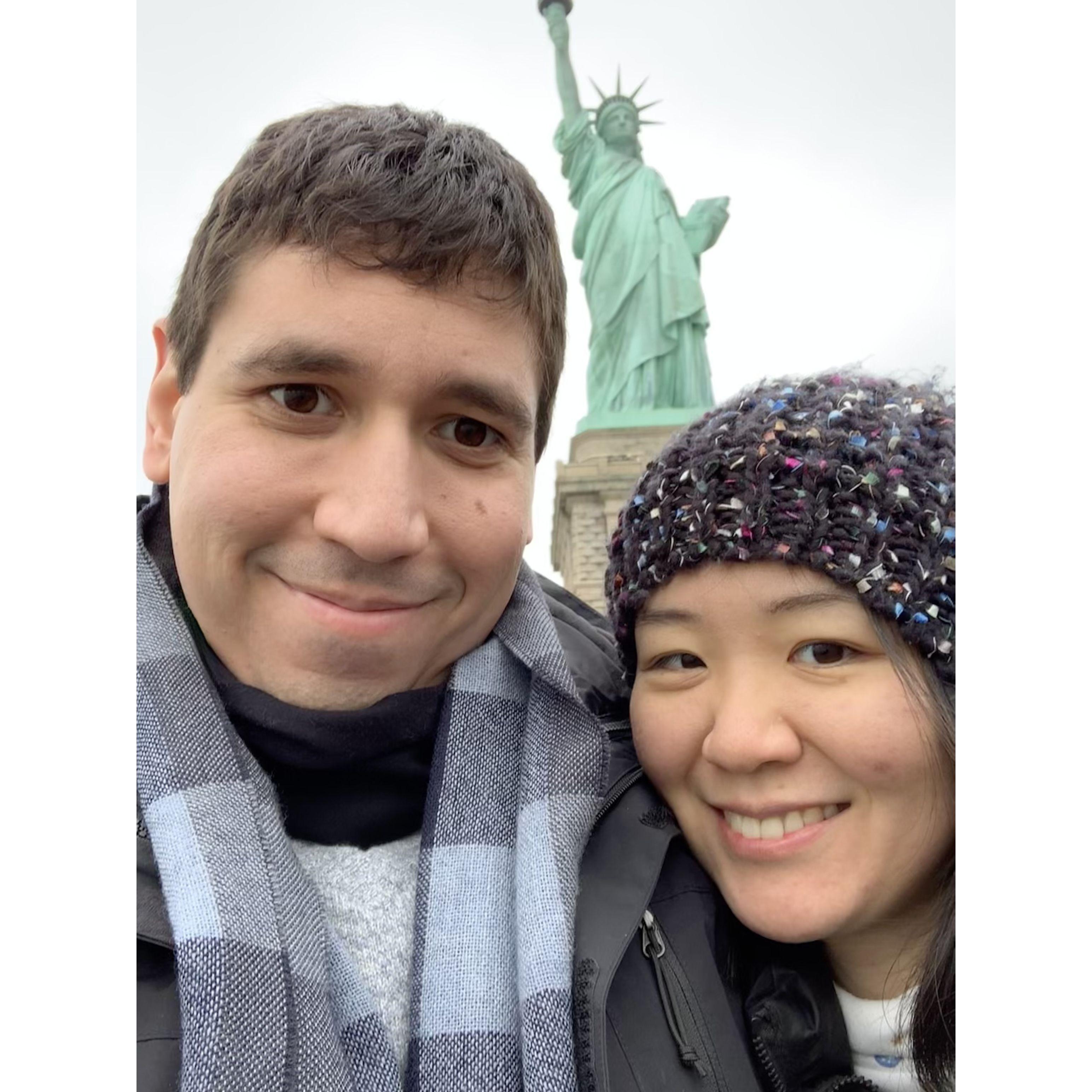 Visiting the Statue of Liberty