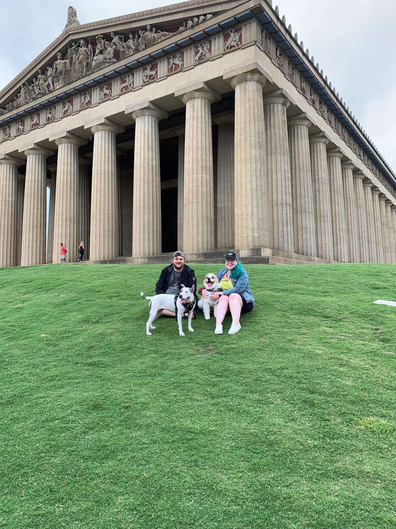 June 2021 — A family photo outside of the Parthenon at Centennial Park in Nashville, TN.