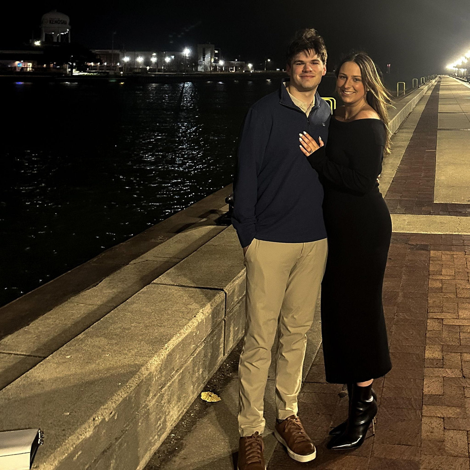 The night he asked me! (Thankful for the stranger going for a run to snap a pic!)