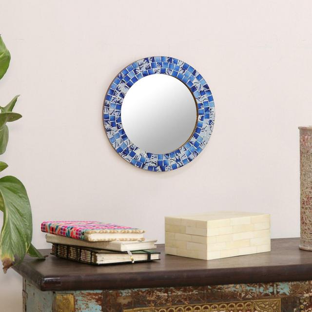 Chumasero Tropical Ocean Glass Mosaic Wall Mirror