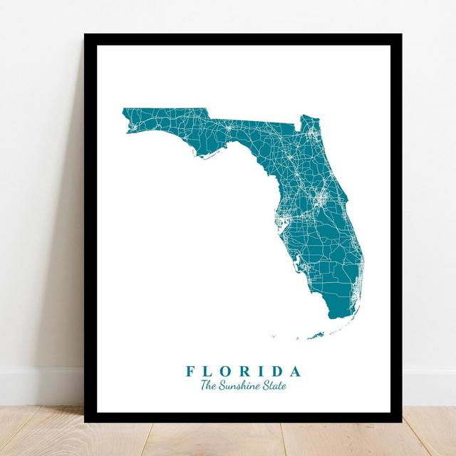 Florida Map Art - Map Print - State Map - Travel Gift - Sunshine State - Map Art - City Map - Modern - Custom Map - Map of Florida