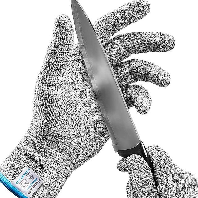 Stark Safe Cut Resistant Gloves Food Grade Level 5 Protection, Safety Cutting Gloves for Kitchen (Large)
