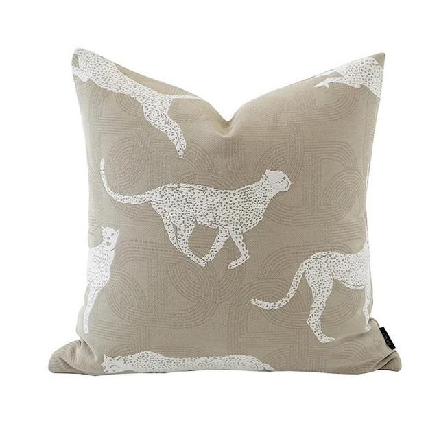 Croker Horse 20x20'' Inches Throw Pillow Cushion Cover - Leopard Pattern Chenille Jacquard Luxury Style Couch Sofa Pillow for Living Room Bedroom