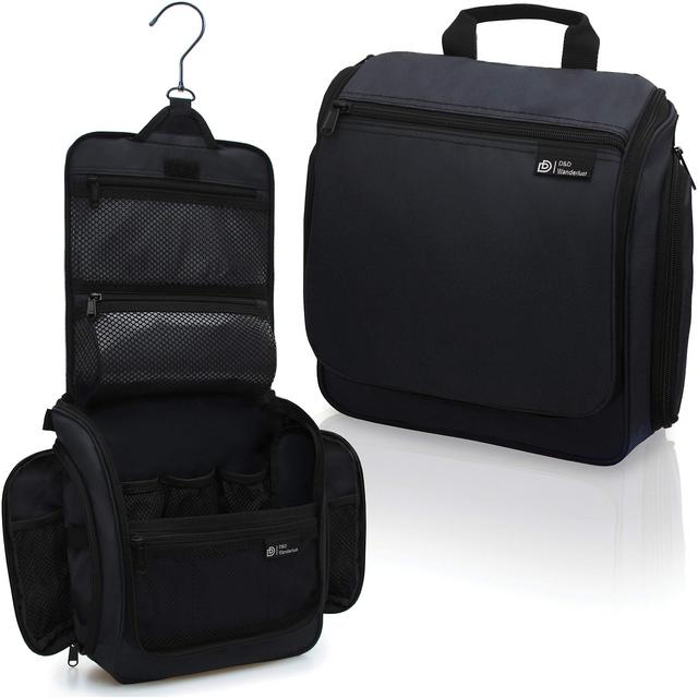 Hanging Travel Toiletry Bag for Men and Women – Large Cosmetics, Makeup and Toiletries Organizer Kit with 10 Compartments, YKK Zippers, XXL Metal Swivel Hook, Water-Resistant Nylon