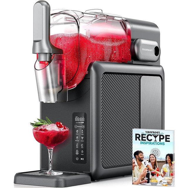VIBOFROST 9-in-1 Slushie Machine for Home,88oz Frozen Drink Maker with Rapid Cooling&Auto-Clean,Quiet Ice Slush Maker for Margaritas,Milkshakes,Frappés&More, Perfect for Parties
