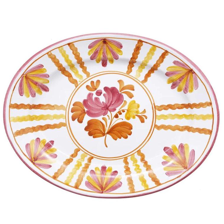 Blossom Oval Serving Plate Yellow