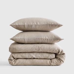 European Linen Duvet Cover Set in Toffee - King