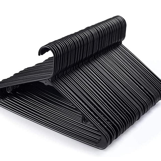 HOUSE DAY Plastic Hangers 60pack Durable Black Clothes Hangers Lightweight Adult Space Saving Hangers fit for Shirt Dress Jacket