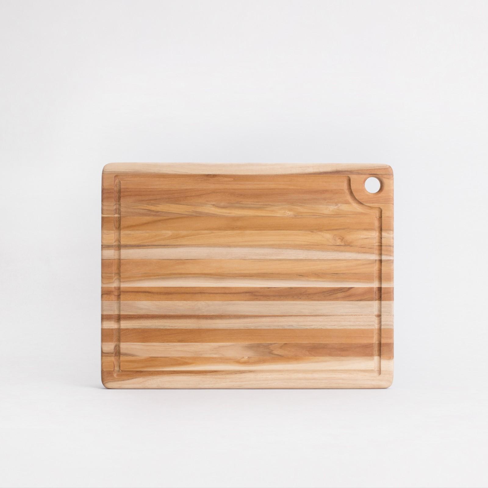 Teakhaus Square Marine Cutting Board with Juice Canal