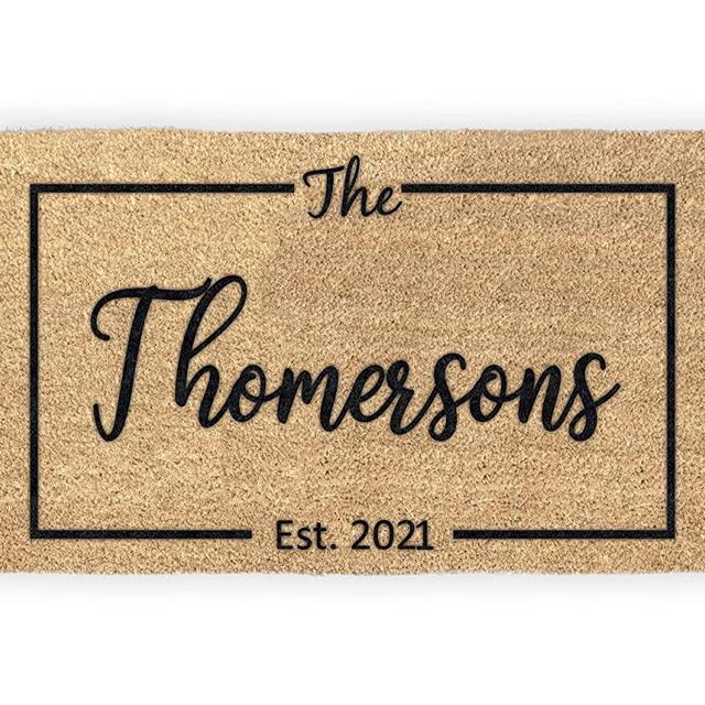 Personalized Last Name 18" x 30" Coir Coconut Husk Doormat Door Mat