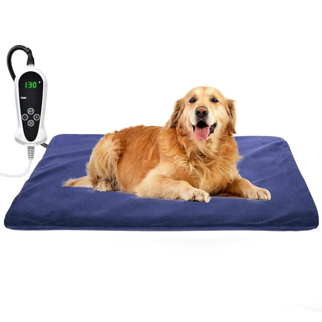 RIOGOO Pet Heating Pad, Electric Heating Pad for Dogs and Cats Indoor Warming Mat with Auto Power Off (Blue, XX-Large)