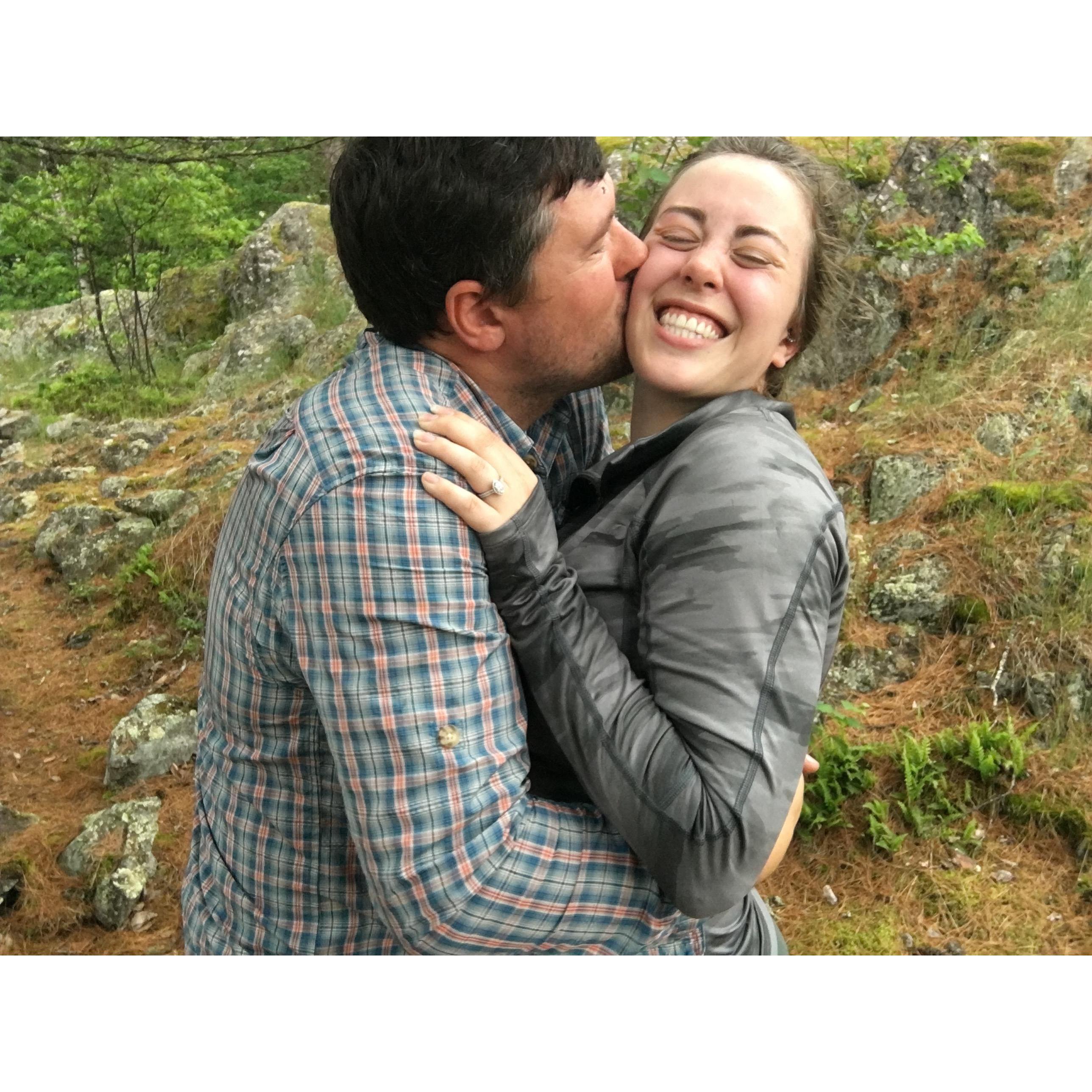 Taylor said yes atop a cliff in Ely! Adventure buddies for life.