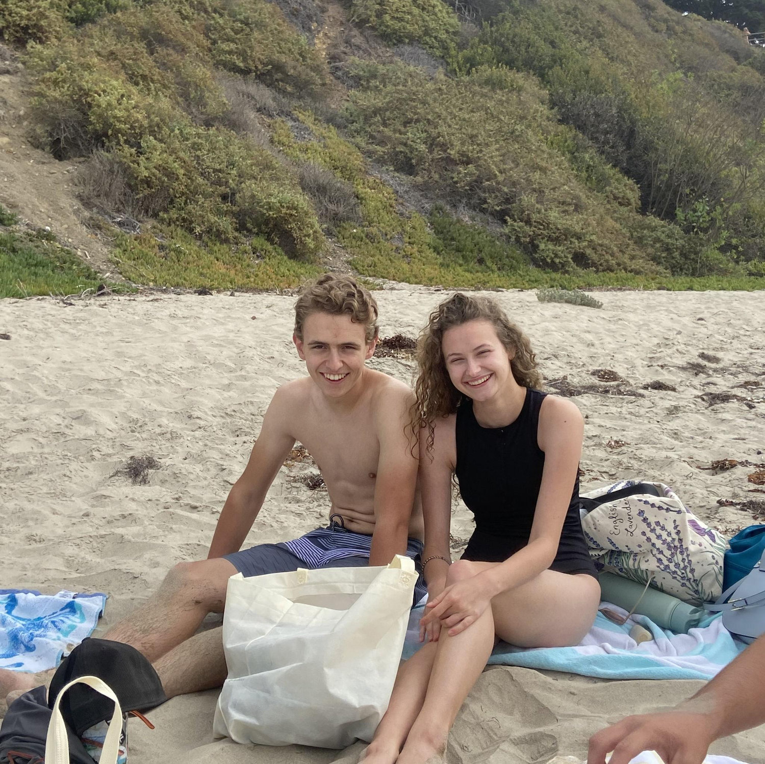 Our first Beach day with Evie and Matteo