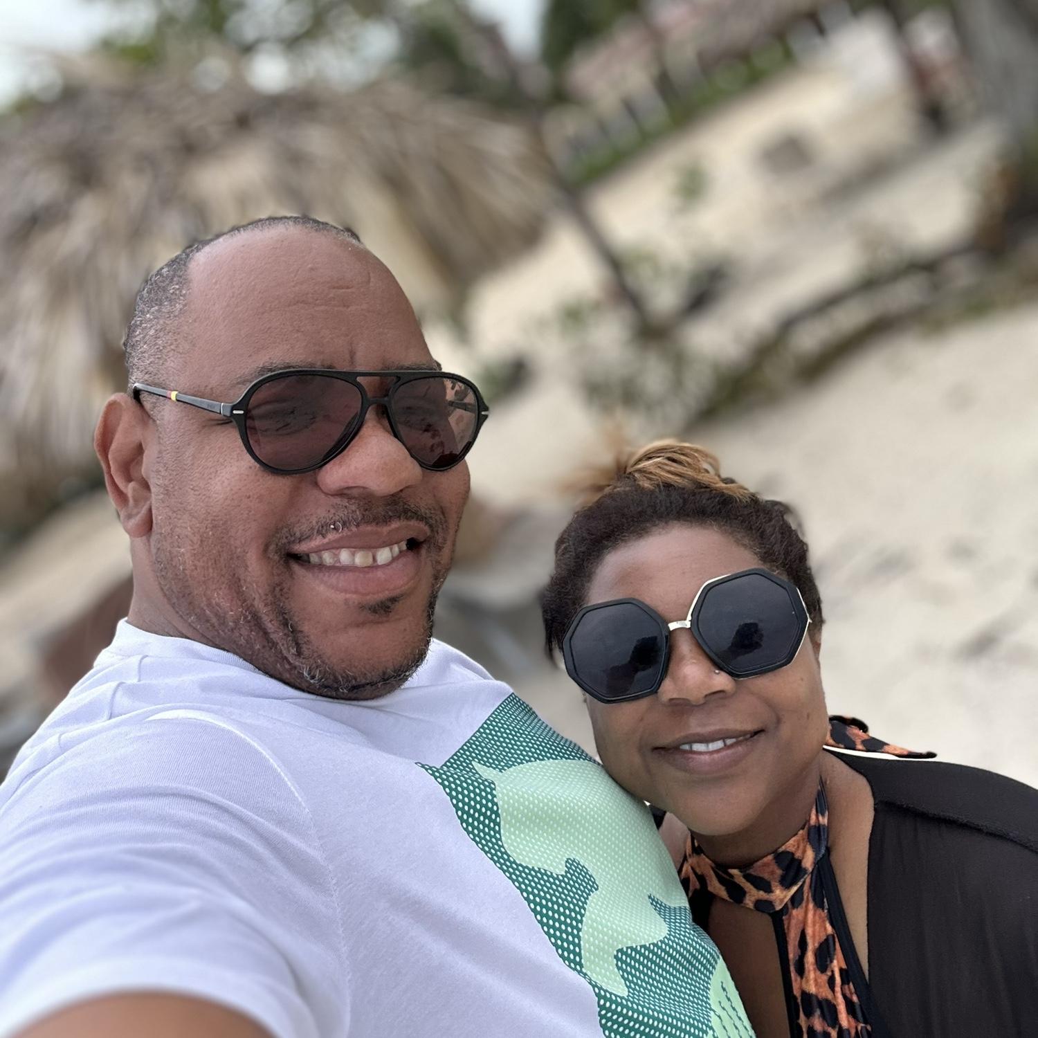 Us making the best it after being stranded in Jamaica