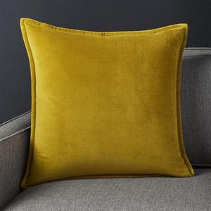 Brenner Chartreuse Velvet Pillow with Feather-Down Insert 20"