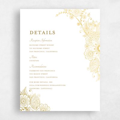 White Wedding Enclosure - Sambac Foil
