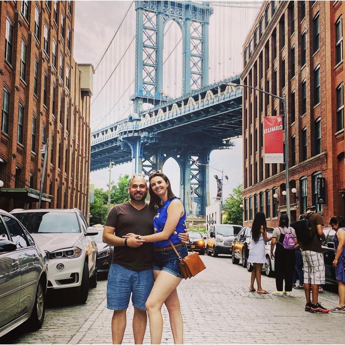 Weekend trip to New York in Brooklyn with the Manhattan Bridge behind us.