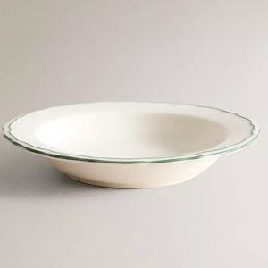 EARTHENWARE SOUP PLATE WITH CONTRASTING RIM
