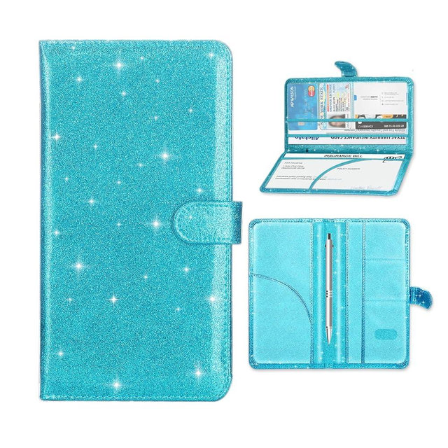 Weishenghuo Car Registration and Insurance Card Holder, Document Holder for Cards, Driver Vehicle License Document Glove Box Compartment Organizer, Car Essentials For Women