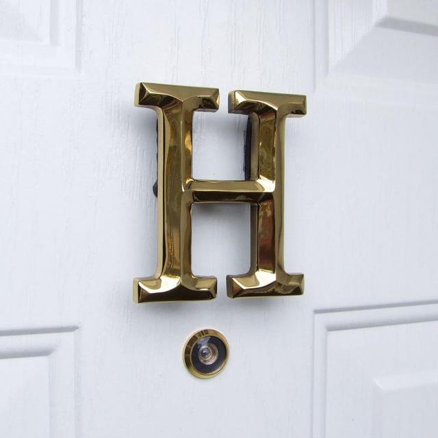 Monogram Door Knocker, H - Brass