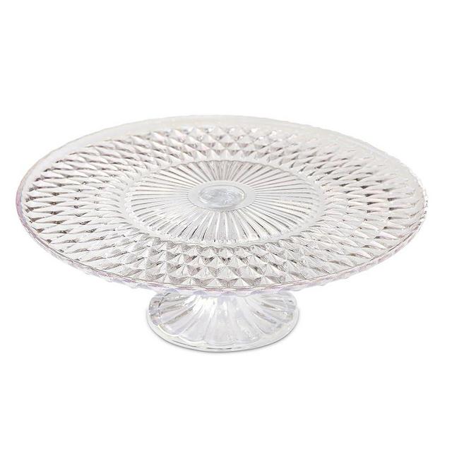 Amici Home Rochester Footed Glass Cake Stand | Round Vintage Style Cake Plate | Serving Platter for Cupcakes, Cookies | Dessert Display Stand for Parties, Weddings, and Gift (Clear Luster)