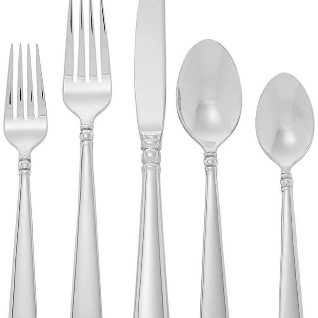 Lenox Pearl Platinum 20-Piece Flatware Set, Metallic