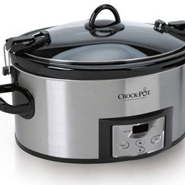 Crock-Pot 6 Quart Cook & Carry Programmable Slow Cooker with Digital Timer Stainless Steel (CPSCVC60LL-S) pack of 1