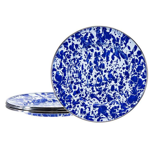 Set of 4 Cobalt Swirl Sandwich Plates