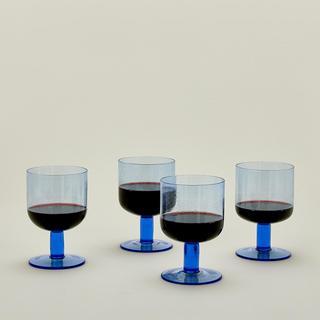 Simple Seeded Stemmed Glass, Set of 4