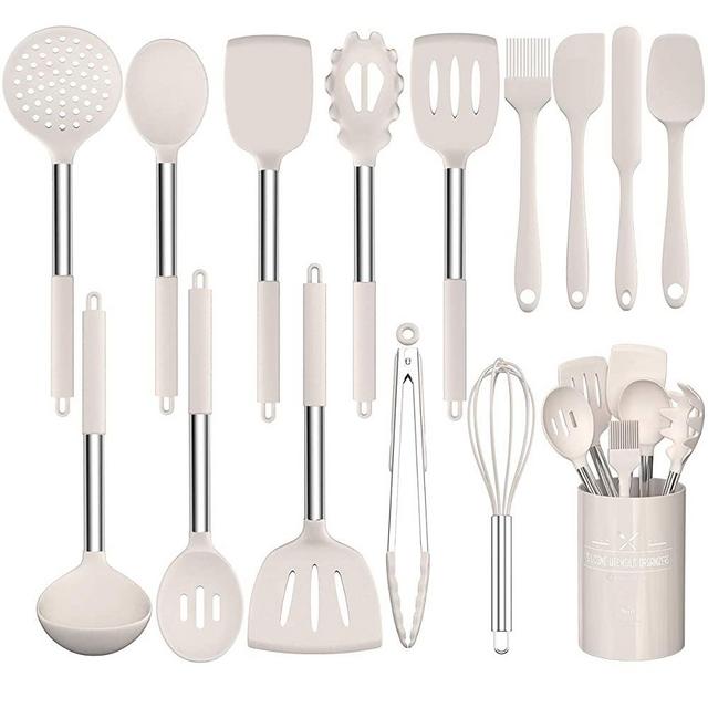 Stainless Steel Kitchen Cooking Utensil Set, Umite Chef 15 pcs Cooking Utensils - Nonstick Kitchen Utensils Cookware Set Spatula Set -Kitchen Gadgets Utensils Set, Kitchen Tools Gift