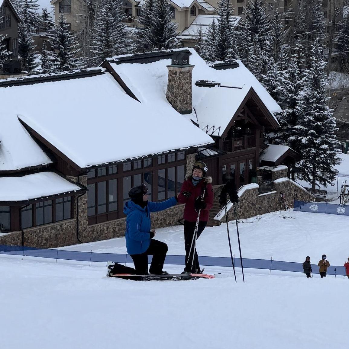 Getting engaged on the slopes!