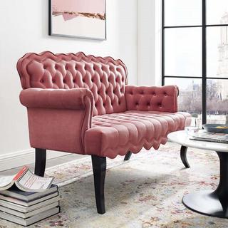 Viola Chesterfield Button Tufted Loveseat Velvet Settee