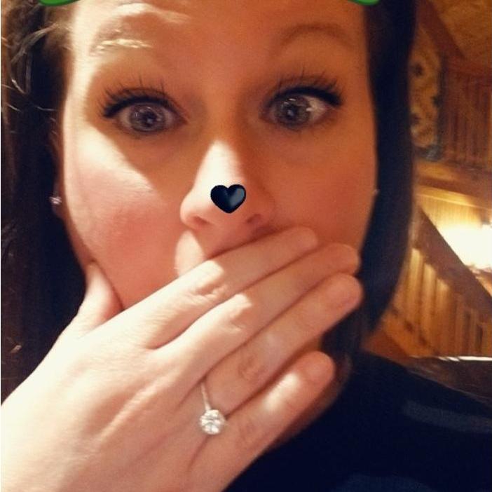 A few minutes after Kemp proposed. Had to get a cute Snapchat theme to go along with my BEAUTIFUL ring. :) :)