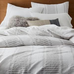 Group Gift: Belgian Flax LinenStripe Duvet Cover QUEEN