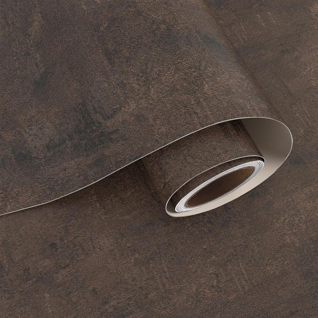 VaryPaper 32" x 118" Industrial Brown Limewash Wallpaper Peel and Stick Concrete Wallpaper Textured Concrete Contact Paper for Countertops Waterproof Self Adhesive Cement Wall Paper for Living Room