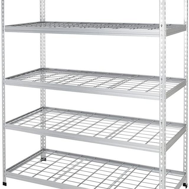 AmazonBasics Heavy Duty Storage Shelving Double Post Steel Wire Shelf, 60 x 24 x 78 Inch, Aluminum