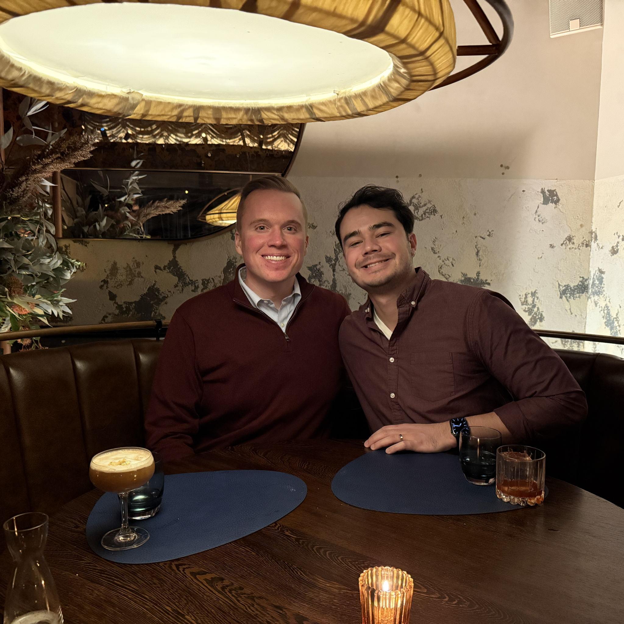 Our engagement dinner in NYC