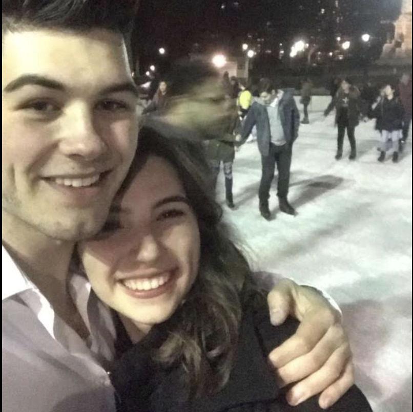 Our first date, ice skating at Frog Pond in Boston!