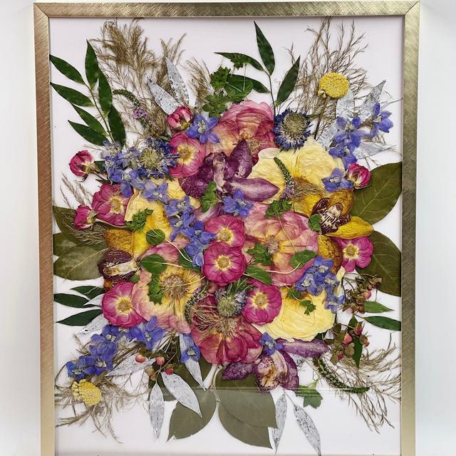 Pressed and Framed Wedding Bouquet Preservation