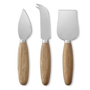 Oak Cheese Knives, Set of 3