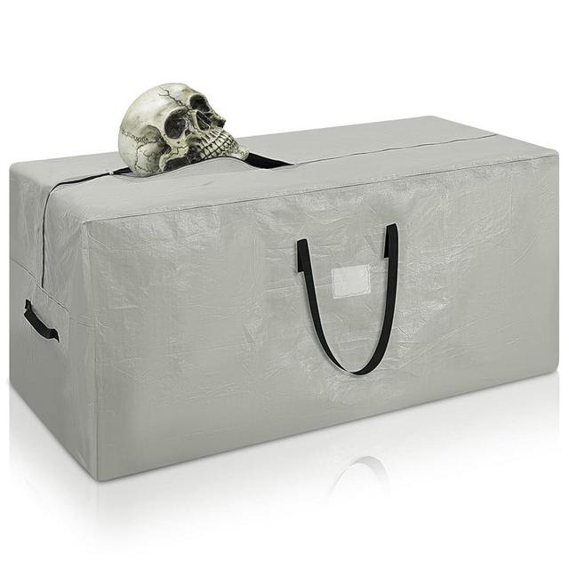 Cozypower Christmas 12ft Skeleton Storage Bag Fit up to 12ft Skeleton Christmas Tree Storage Bag Heavy Duty Extra Large Container with Durable Handles and Dual Zipper Totes 65 x 30 x 30 Inch (Grey)