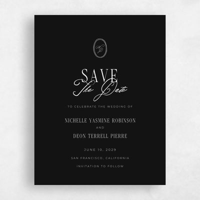 Black Wedding Save the Date - Reece Portrait