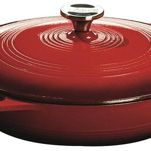 Lodge 3.6 Quart Cast Iron Casserole Pan. Red Enamel Cast Iron Casserole Dish with Dual Handles and Lid (Island Spice Red)