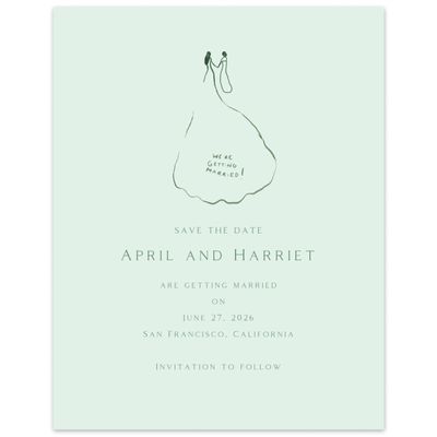 Mint, Green Wedding Digital Save the Date - Dunluce Gowns