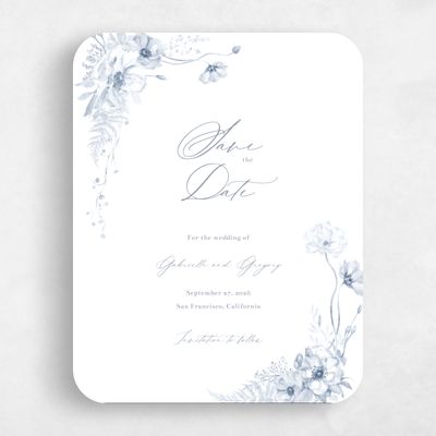 Blue Rounded Wedding Save the Date - Almada Portrait