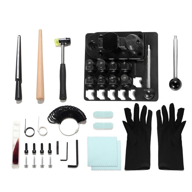 Sidasu Ring Bending Tool Kit, Multi-Functional Ring/Earring Bending Machine with Nylon Dies Set/Measurement Gauge, Precision Metal Craft Tool for Beginners & Professionals
