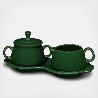 4-Piece Sugar Bowl and Creamer Set with Tray