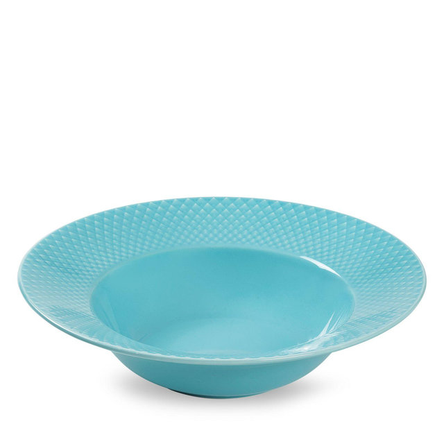 Rosendahl Lyngby Porcelain Rhombe Color Soup Bowl, Turquoise