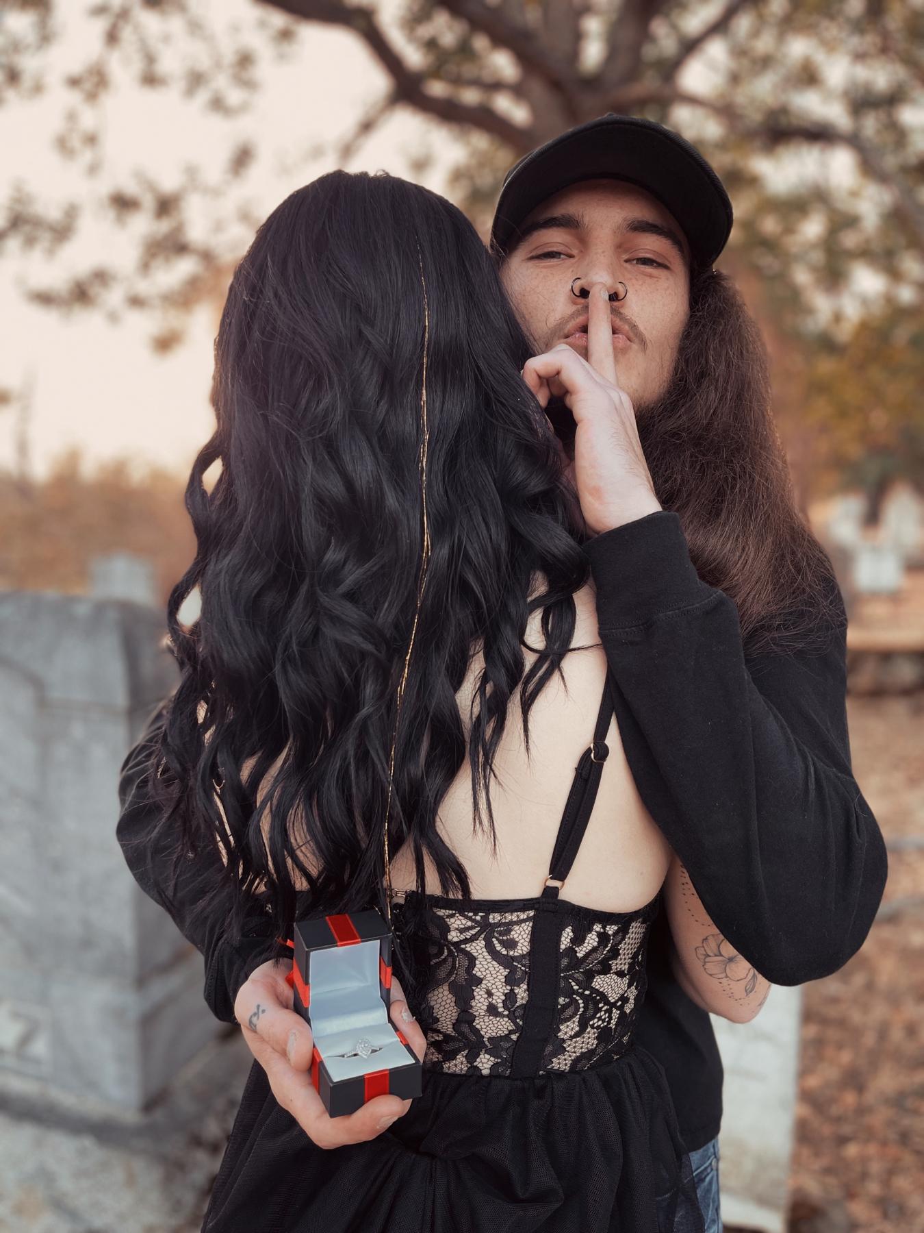 Right before he proposed.... I had no clue!